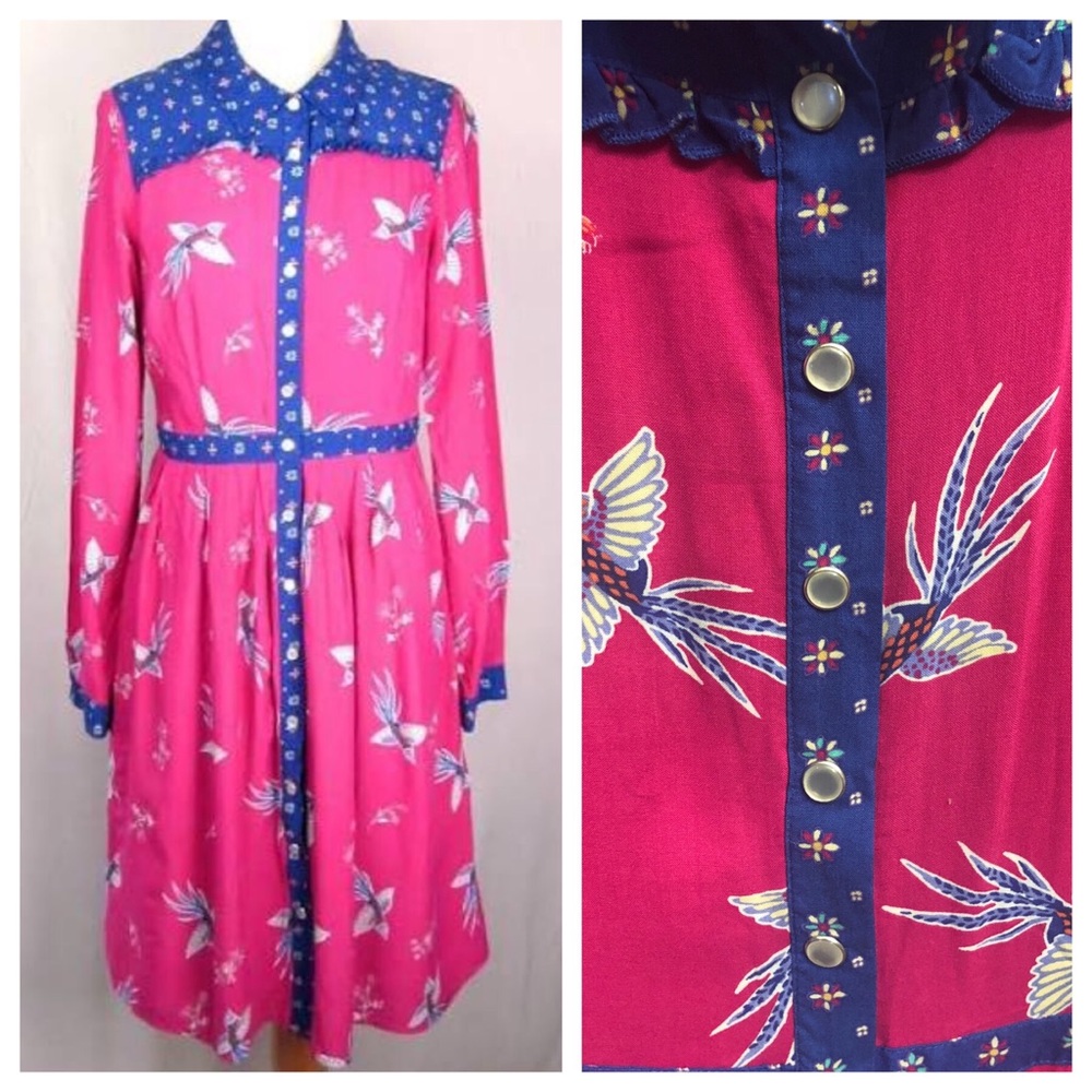 ModCloth Birds of Paradise Western Shirt Dress XL